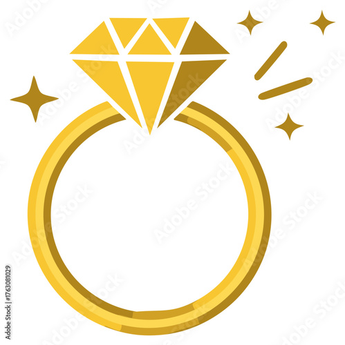 Classic gold ring featuring a brilliant sparkling diamond an elegant jewelry symbol