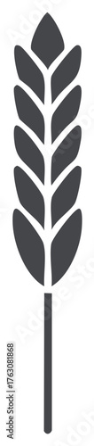 Wheat Stalk Graphic Silhouette Simple Agriculture Harvest Icon Food Symbol