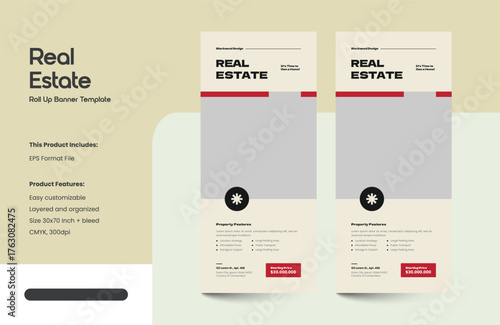 Clean, Modern and Professional Real Estate Roll-up Banner Template