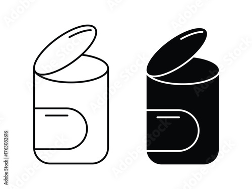 soft drink icon. soft drink can icon Vector simple flat graphic illustration. Storing cocktails and soda in jar. Simple black and white vector.