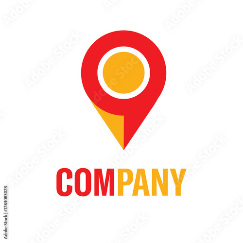 Free Download Red yellow location pin with text map marker navigation - GFXLoad