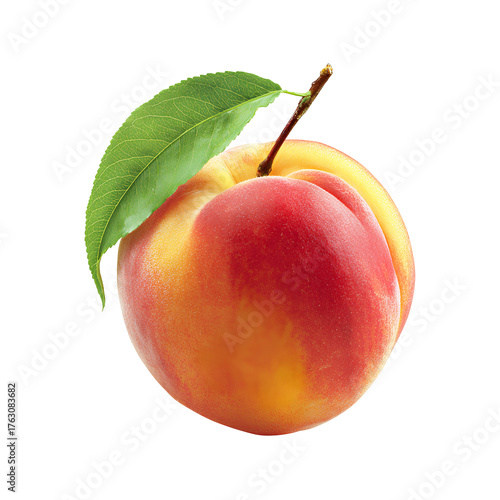 peach with leaf