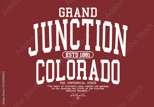 Retro typography college varsity State of Colorado slogan with Grunge effect for jersey, t-shirt, or wall art design - Vector