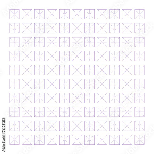 Workbook for writing hieroglyphs. Lined paper for printing. Geometric pattern for school. Realistic lined paper. Simulator for writing Chinese characters. Page of calligraphy exercises. Graph paper.