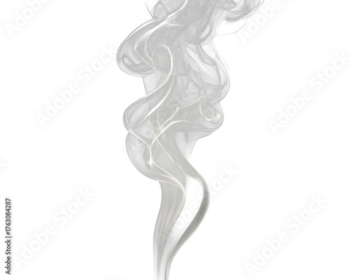 Delicate White Smoke Stream on Light Background