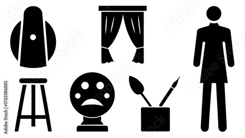 Symbolic representation of artistic expression and creative inspiration elements
