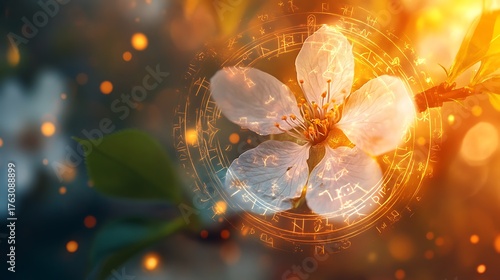 Mystical blossom glows with ancient magic, inspiring wonder and dreams