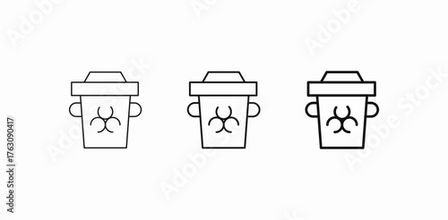 biohazard waste bin icon sign vector