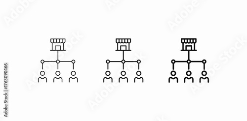 business franchise network icon sign vector