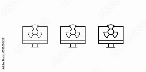 digital radiation monitor icon sign vector