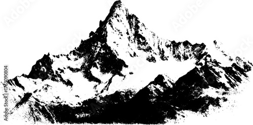 Abstract mountain range in black and white halftone style for artistic projects