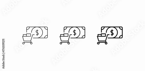 shopping cost payment icon sign vector