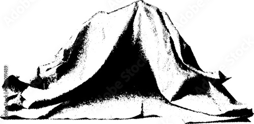 Abstract black and white halftone wrinkled paper art for design and print projects