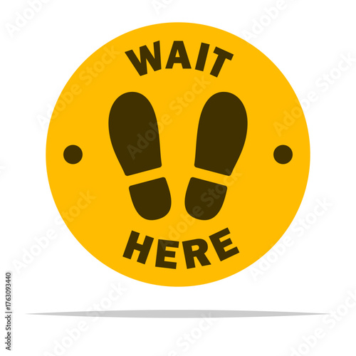 Wait here floor sign vector isolated illustrat