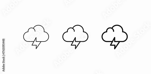 cloud with lightning icon sign vector