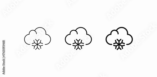 cloud with snowflake icon sign vector