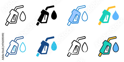 Fuel icon set multiple style collection 

