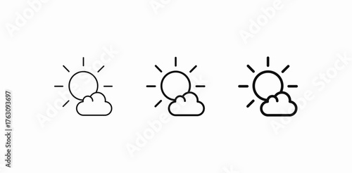 partly cloudy day icon sign vector