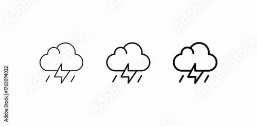 storm with rain icon sign vector