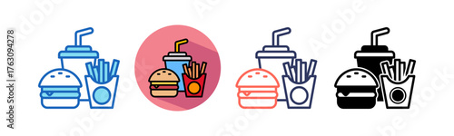 Fast Food multistyle icon