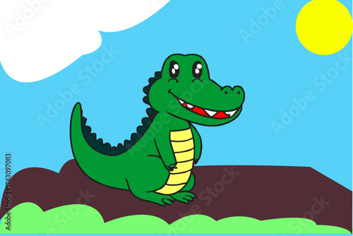 Green Alligator Logo — Modern Wild Reptile Design