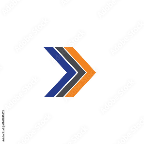 Geometric triple arrow icon for business branding. Free Download Geometric triple arrow icon for business branding. - GFXLoad