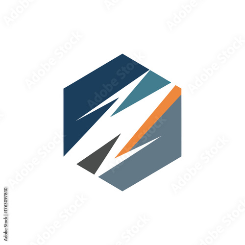 Free Download Modern Hexagon Logo with a Dynamic Lightning Bolt. - GFXLoad