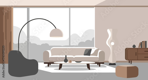 Modern Living Room Interior Design with Stylish Furniture.