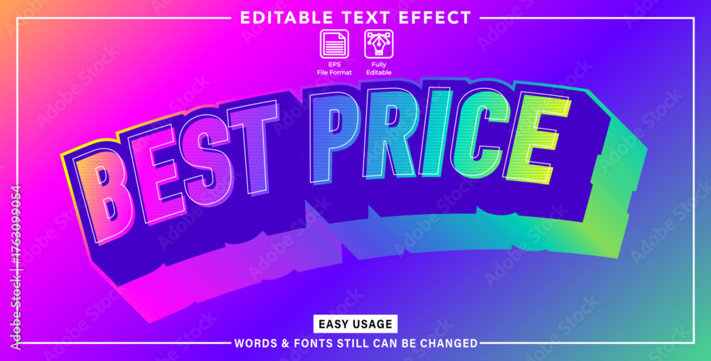 Obraz premium Editable graphic text effect best price styles