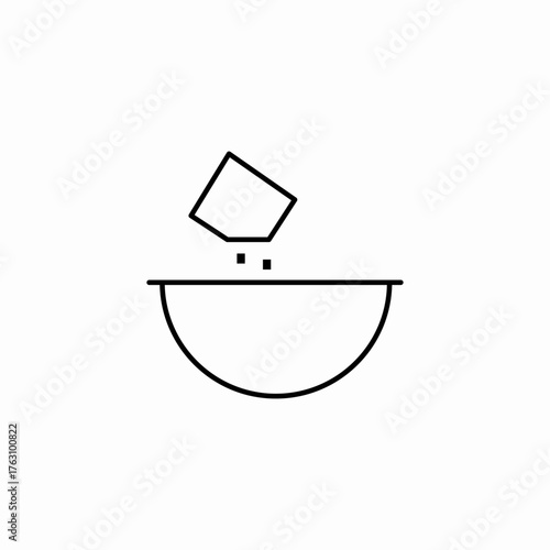 adding dry ingredients icon sign vector