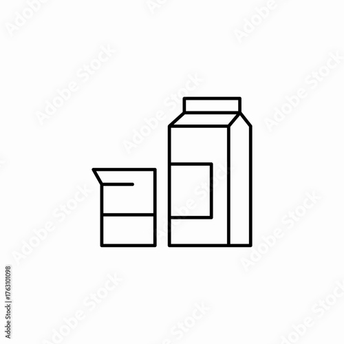 carton glass milk icon sign vector