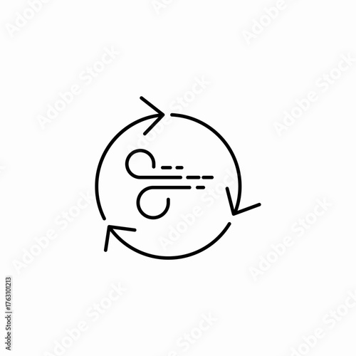 circulating air flow icon sign vector