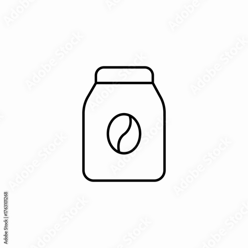 coffee bean jar icon sign vector