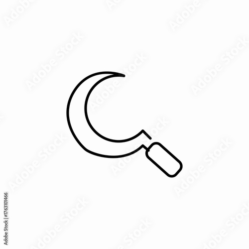 curved hand sickle icon sign vector