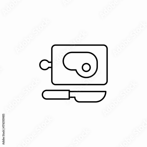 cutting board meat icon sign vector