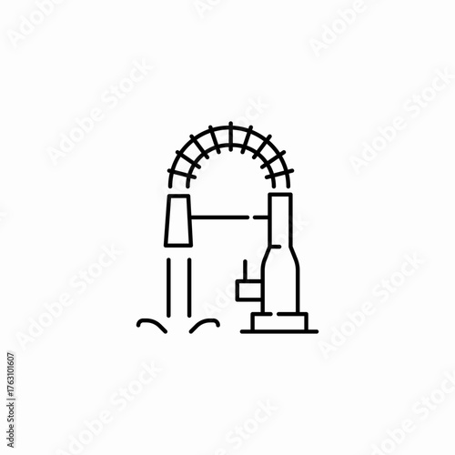 drinking fountain water icon sign vector