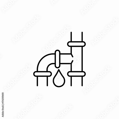 dripping broken pipe icon sign vector