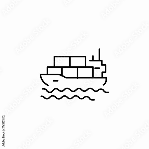 freight cargo ship icon sign vector