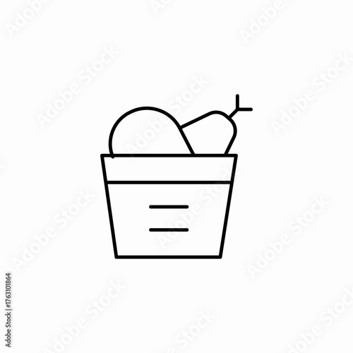 fried chicken bucket icon sign vector
