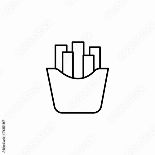 french fries container icon sign vector
