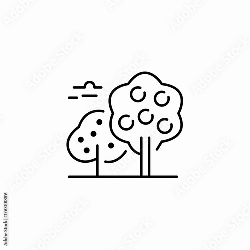 fruit tree orchard icon sign vector
