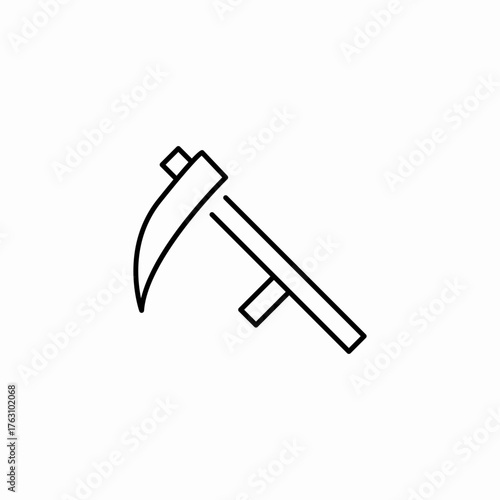 hand held scythe icon sign vector