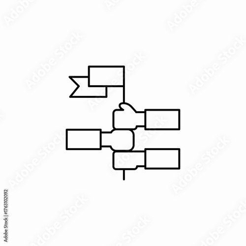 hands hold flag icon sign vector