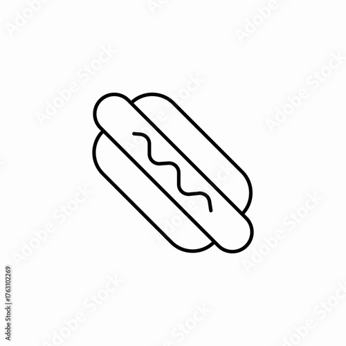 hot dog with sauce icon sign vector