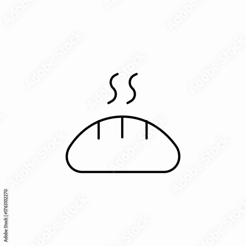 hot loaf bread icon sign vector