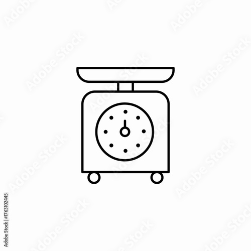 kitchen food scale icon sign vector