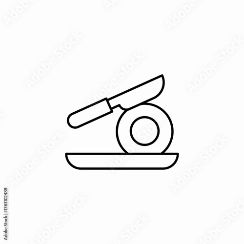 knife cutting food icon sign vector