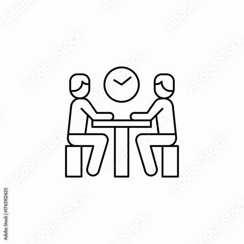 meeting time discussion icon sign vector