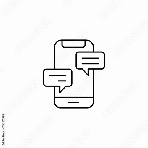 mobile chat messages icon sign vector