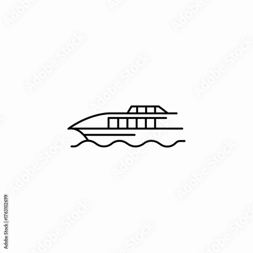 motorized water taxi icon sign vector